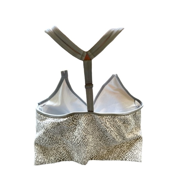 RBX Grey White Printed Adjustable T Strap Sports Bra Size Medium - Picture 8 of 9